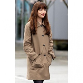 Anastasia Steele Light Brown Trench Coat Long Jacket (Cotton Coat) 1